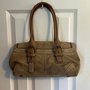 Great condition suede coach purse